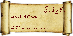 Erdei Ákos névjegykártya