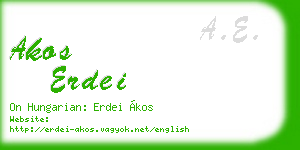 akos erdei business card